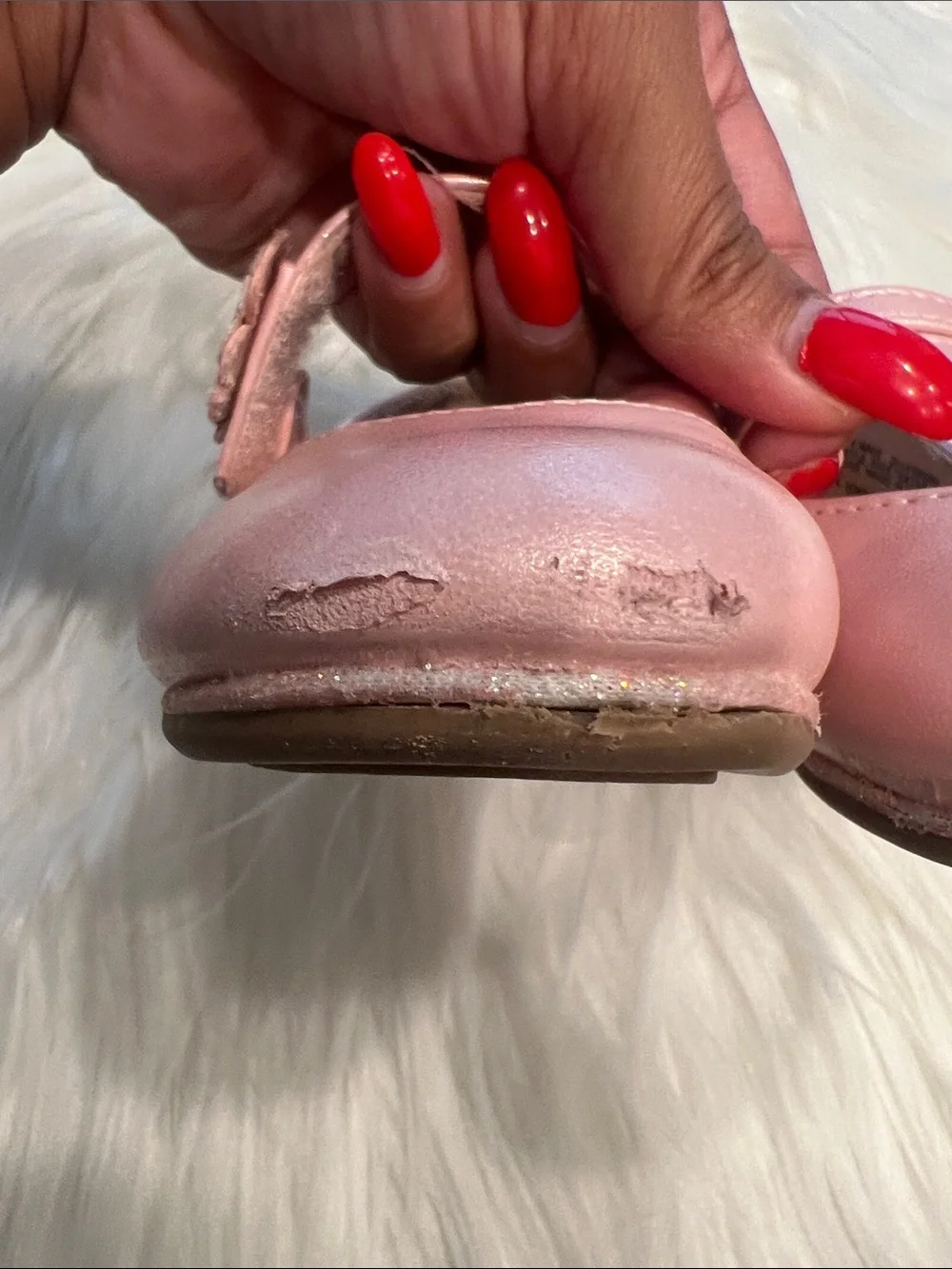 5/$35 Used Classic Girls Shimmer Pink Mary Jane Dress Shoes size 7M